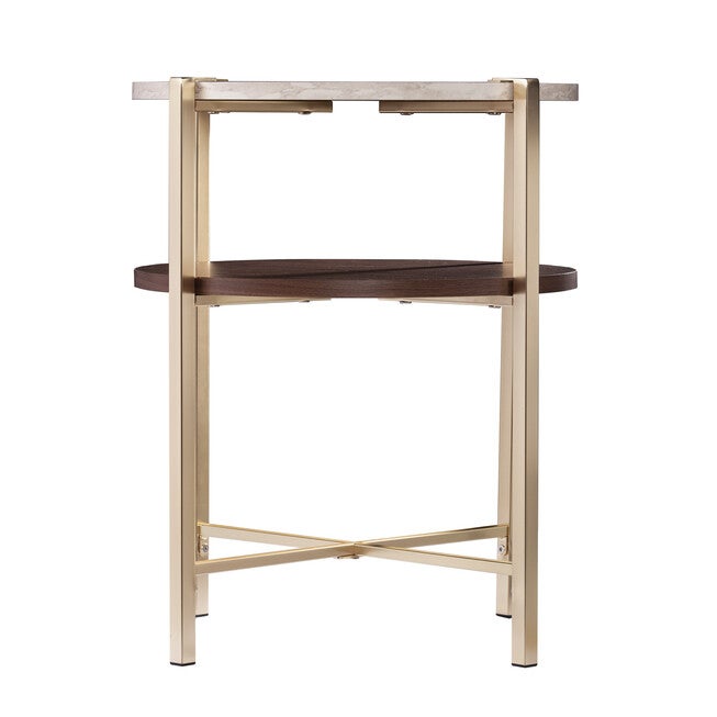 Ardmillan Round End Table w/ Faux Marble Top, , alternate image number null