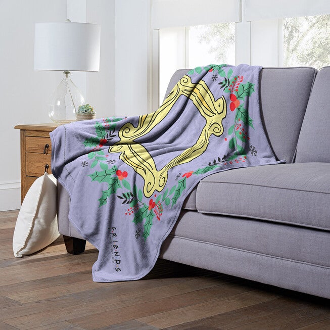 Wb Friends Wreath Silk Touch Throw Blanket, , alternate image number null