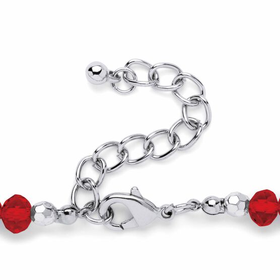 Silver Tone Graduated Necklace & Earring Set Simulated 18" plus 2" ext, , on-hover image number null
