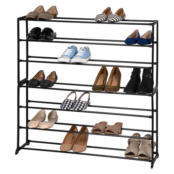 Saving Design, 7-Tier Shoe Rack Storage Organizer, Holds Up To 30-Pair, 35.43" X 8.86" X 36.61", Black, BLACK, hi-res image number null