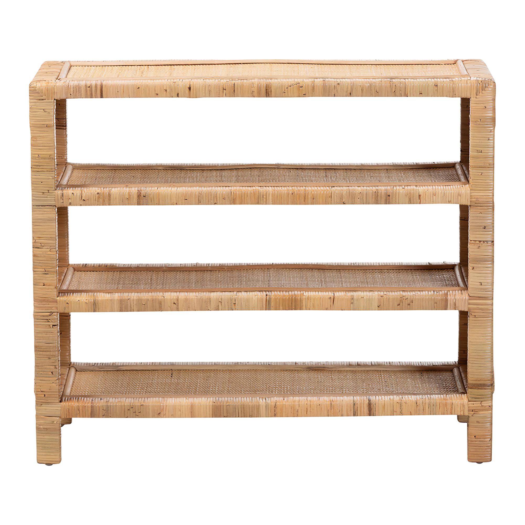Abelia Natural Rattan 4-Tier Display Shelf, NATURAL, alternate image number 2