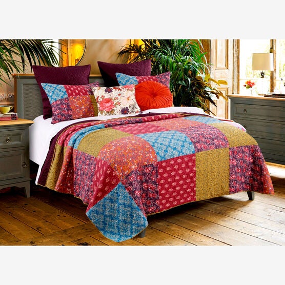 Normandy Quilt Set , BROWN, hi-res image number null