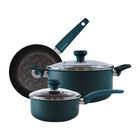 5 Piece Non Stick Aluminum Cookware Set, SEA GREEN, hi-res image number null