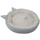 Stripe Printing poly-cotton cozy round cat bed , 21 inch, , alternate image number null