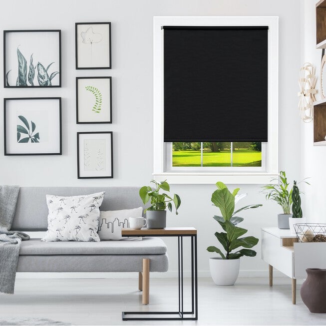 Cords Free Tear Down Room Darkening Window Shade, BLACK, hi-res image number 0