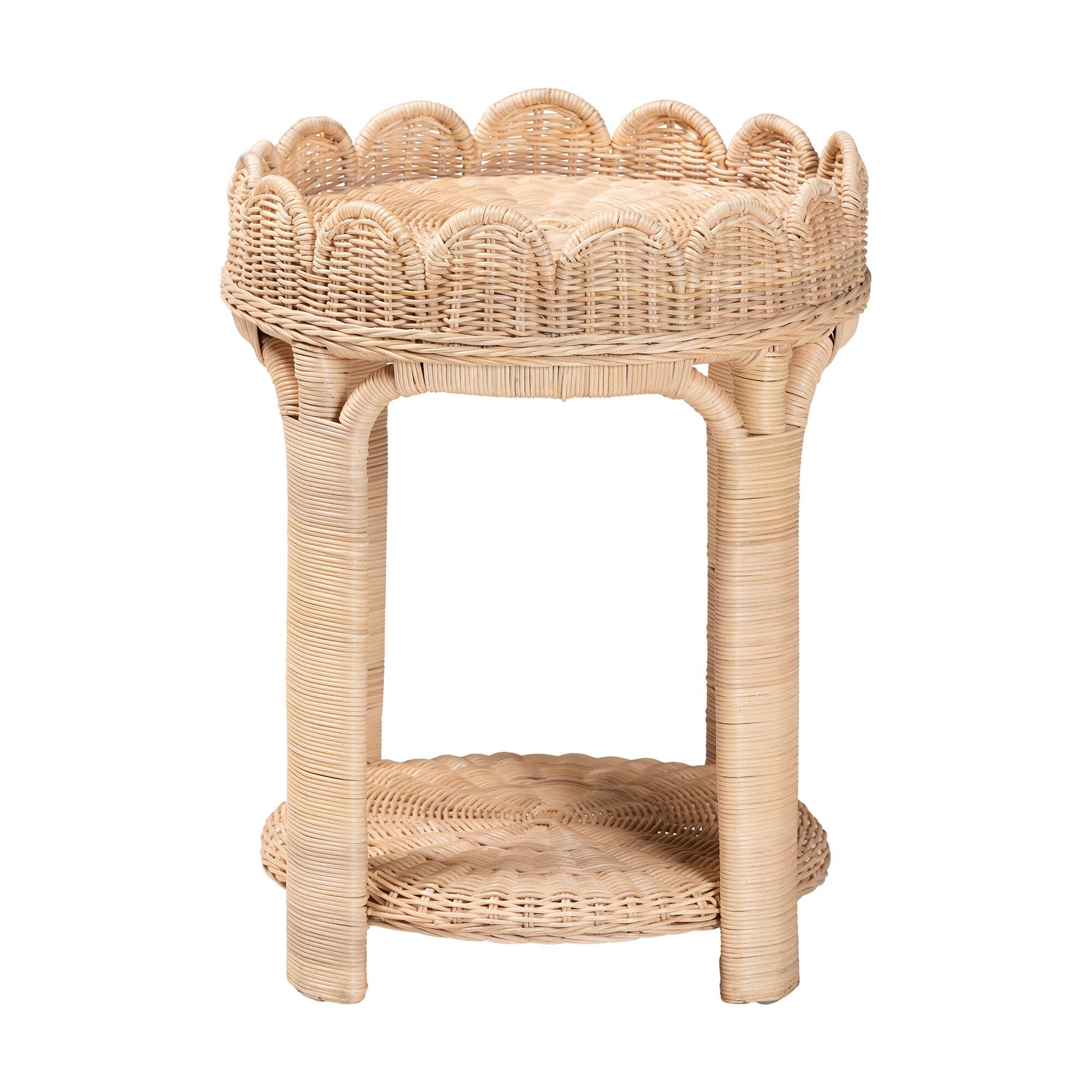 Latoya Natural Rattan End Table, BROWN, alternate image number 2
