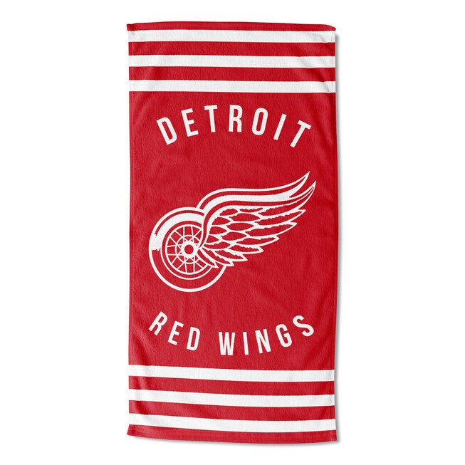 Red Wings Stripes Beach Towel, MULTI, hi-res image number 0