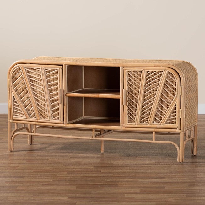 Carabella Bohemian Natural Rattan 2-Door Storage Cabinet, , alternate image number null