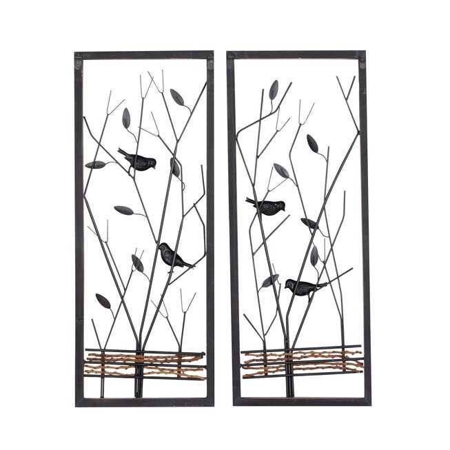 Set Of 2 Black Metal Farmhouse Wall Decor, , alternate image number null