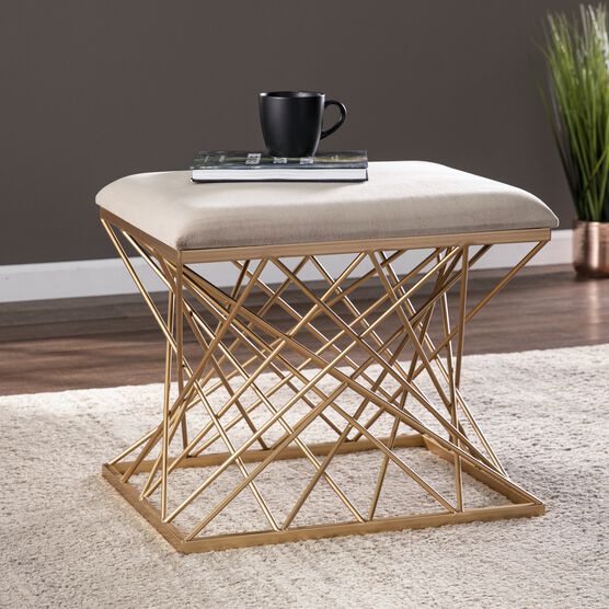 Mikkeli Square Upholstered Stool, GRAY, hi-res image number null