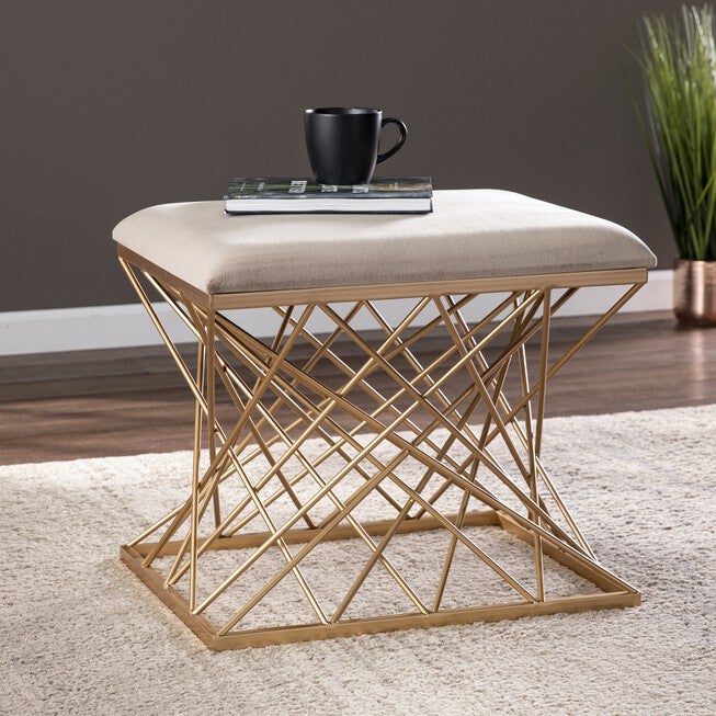 Mikkeli Square Upholstered Stool, GRAY, hi-res image number null
