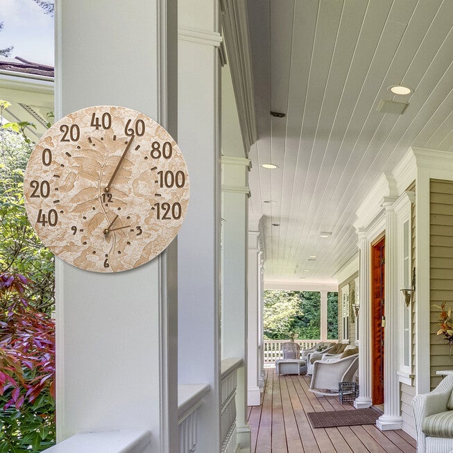 Fossil Sumac Thermometer Clock, , alternate image number null