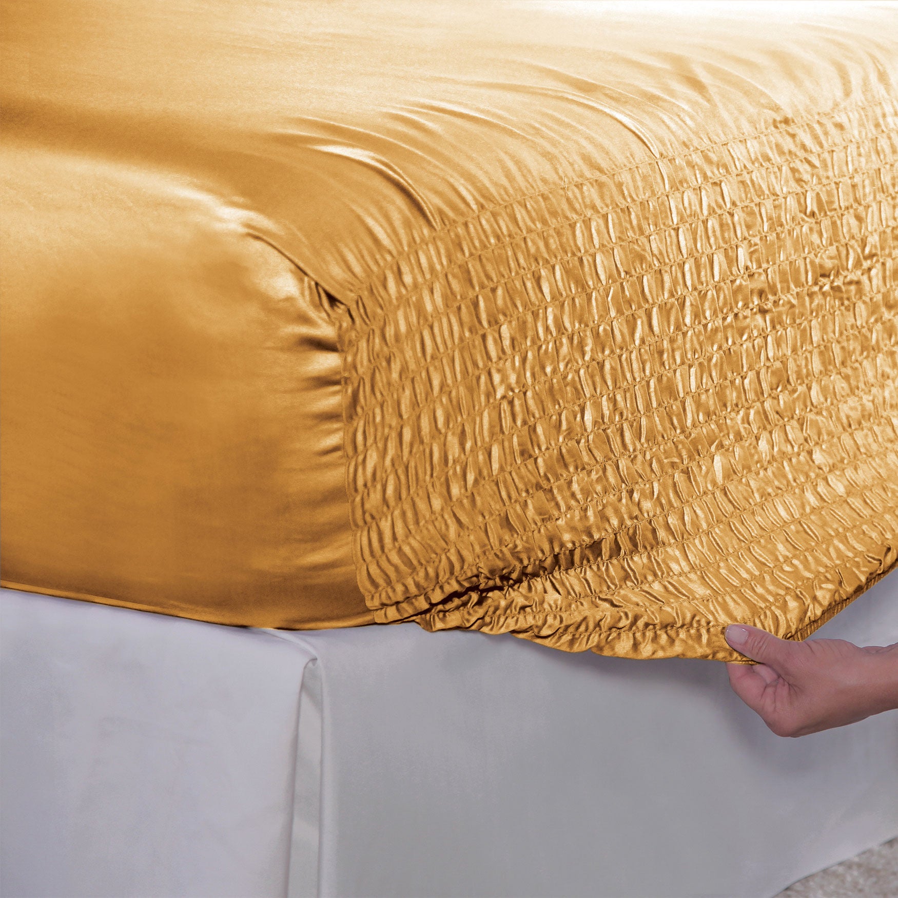 Bed Tite&trade; Satin Sheet Set, GOLD, hi-res image number 0
