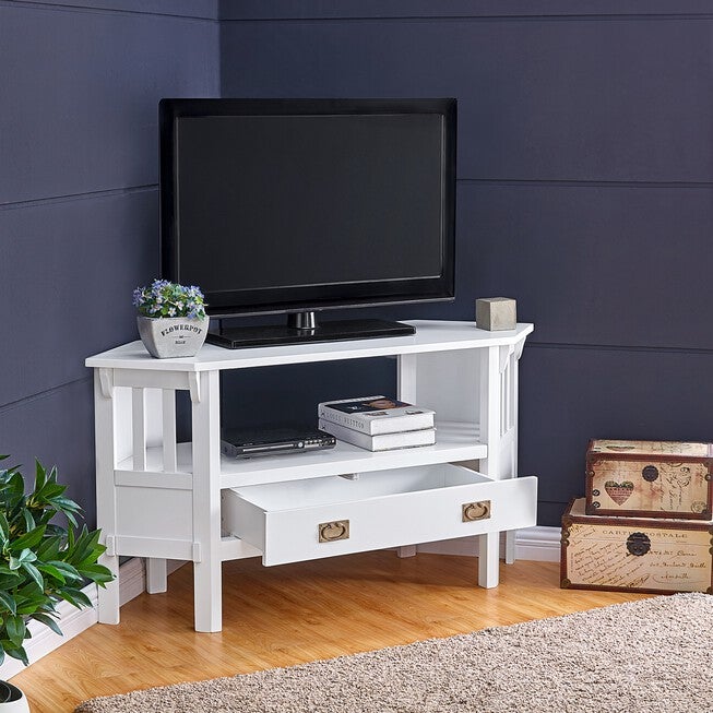 Carson Corner TV Stand, WHITE, hi-res image number null