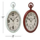 Set Of 2 Multi Colored Metal Vintage Wall Clock, , alternate image number null