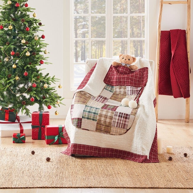 Jolly Stocking Throw, RED, hi-res image number null