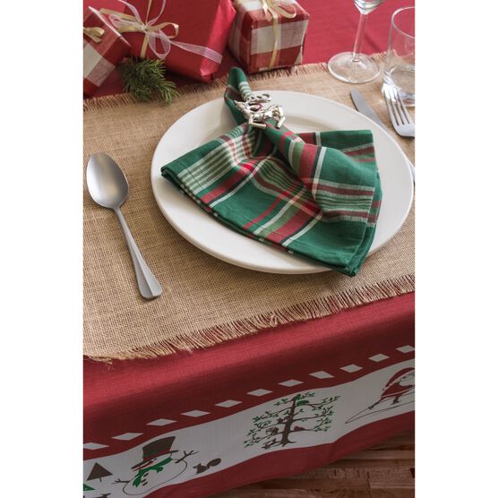 Dark Green Plaid Napkin, Set of 6, , on-hover image number null