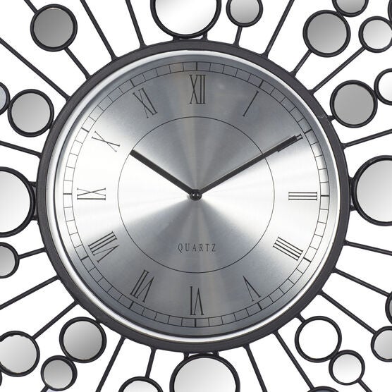 Black Glam Metal Wall Clock, , alternate image number null