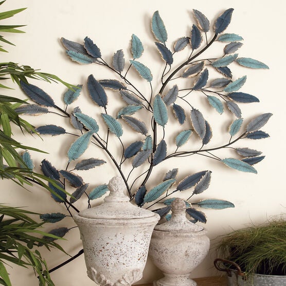 Blue Metal Traditional Floral Wall Decor, , alternate image number null