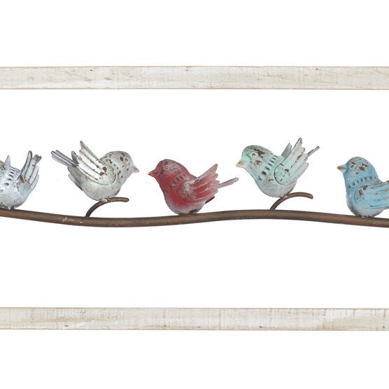 White Wood Farmhouse Birds Wall Decor, , alternate image number null