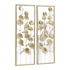 Set Of 2 Gold Metal Floral Wall Decor, , alternate image number null
