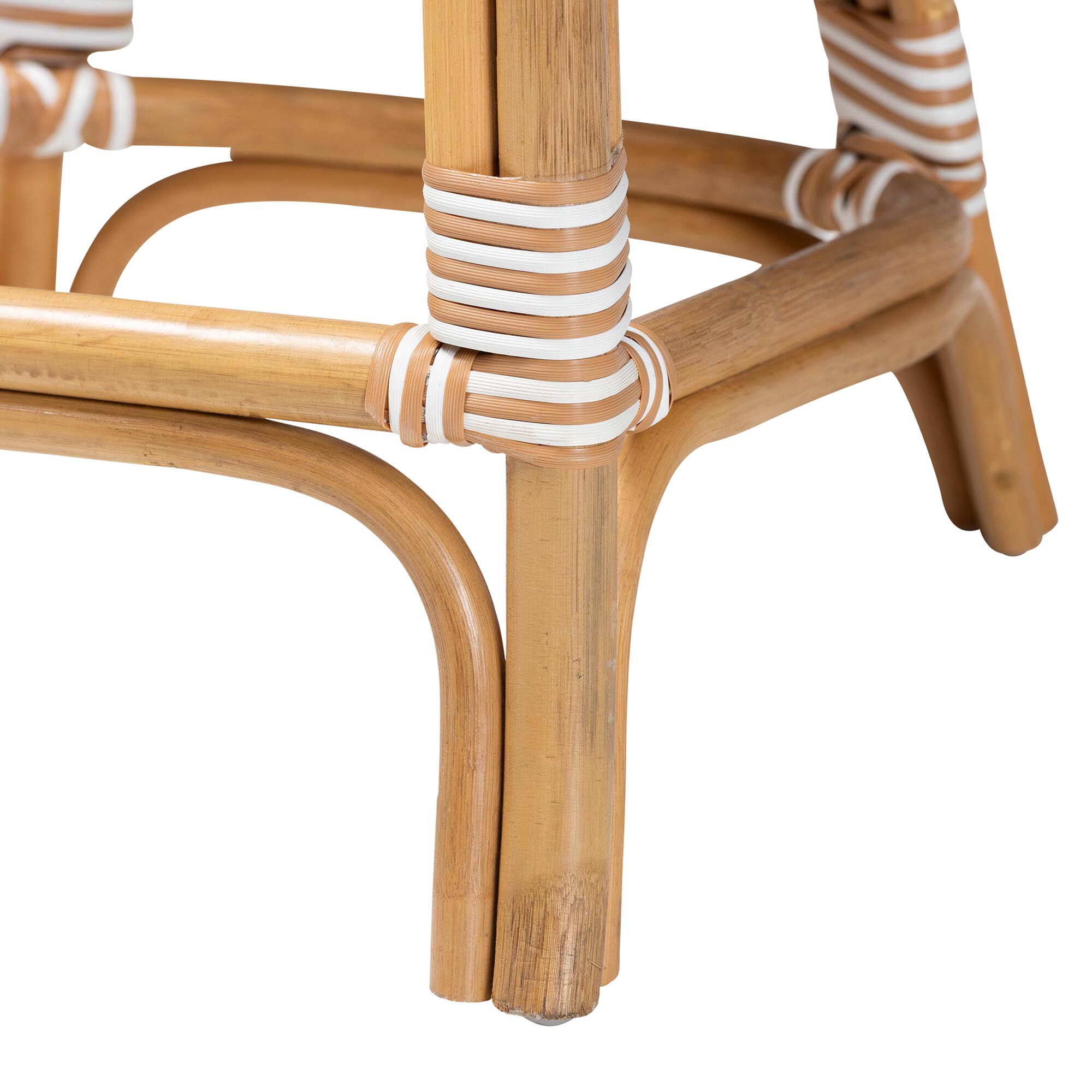 Mattie Rattan Bistro Counter Stool, Green, BEIGE, alternate image number 6