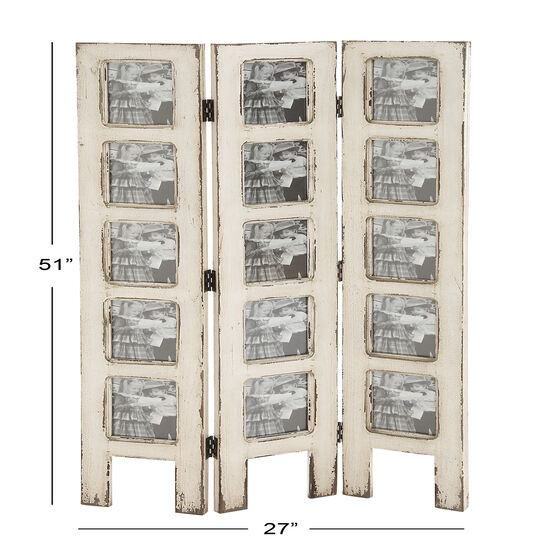 White Wood Farmhouse Room Divider Screen, 51 " x 1 " x 27 ", , alternate image number null