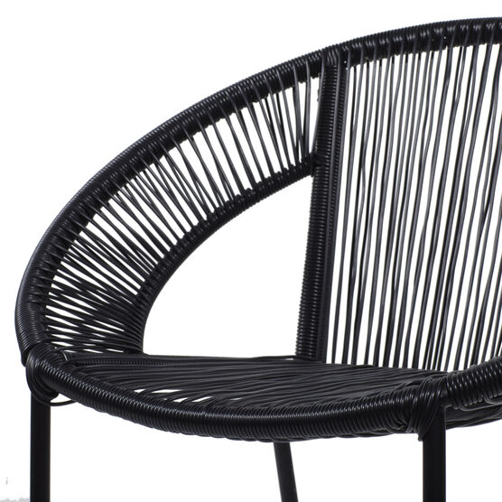 Black Metal Contemporary Outdoor Chair, , alternate image number null
