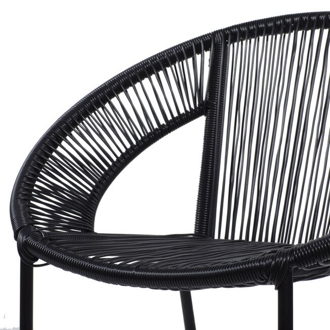 Black Metal Contemporary Outdoor Chair, , alternate image number 2
