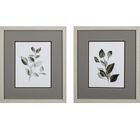 Gray Black Leaves Framed Wall Décor, Set Of 2, BLACK WHITE, hi-res image number null