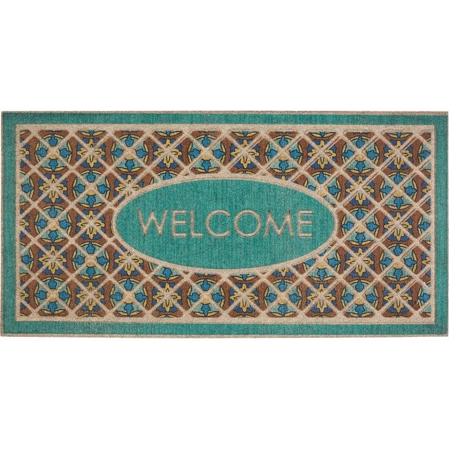 Retro Tiles Door Mat, CHESTNUT, hi-res image number 0