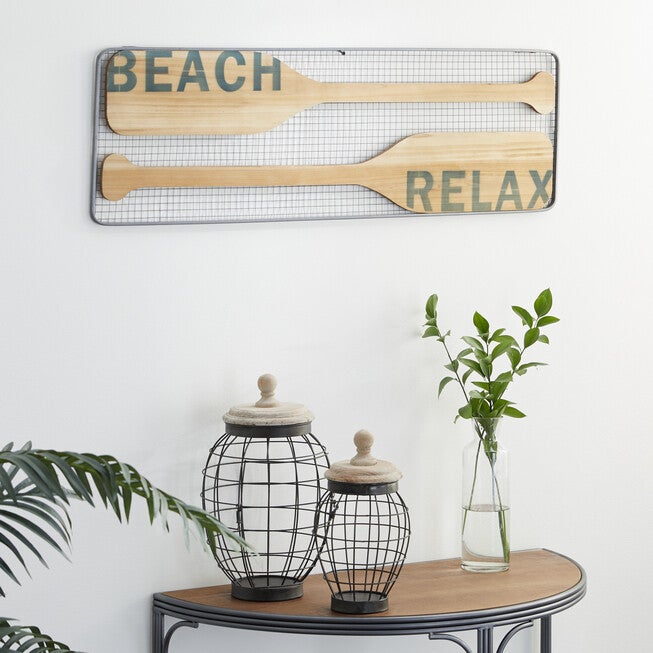 Brown Metal Coastal Sign Wall Décor, , alternate image number null