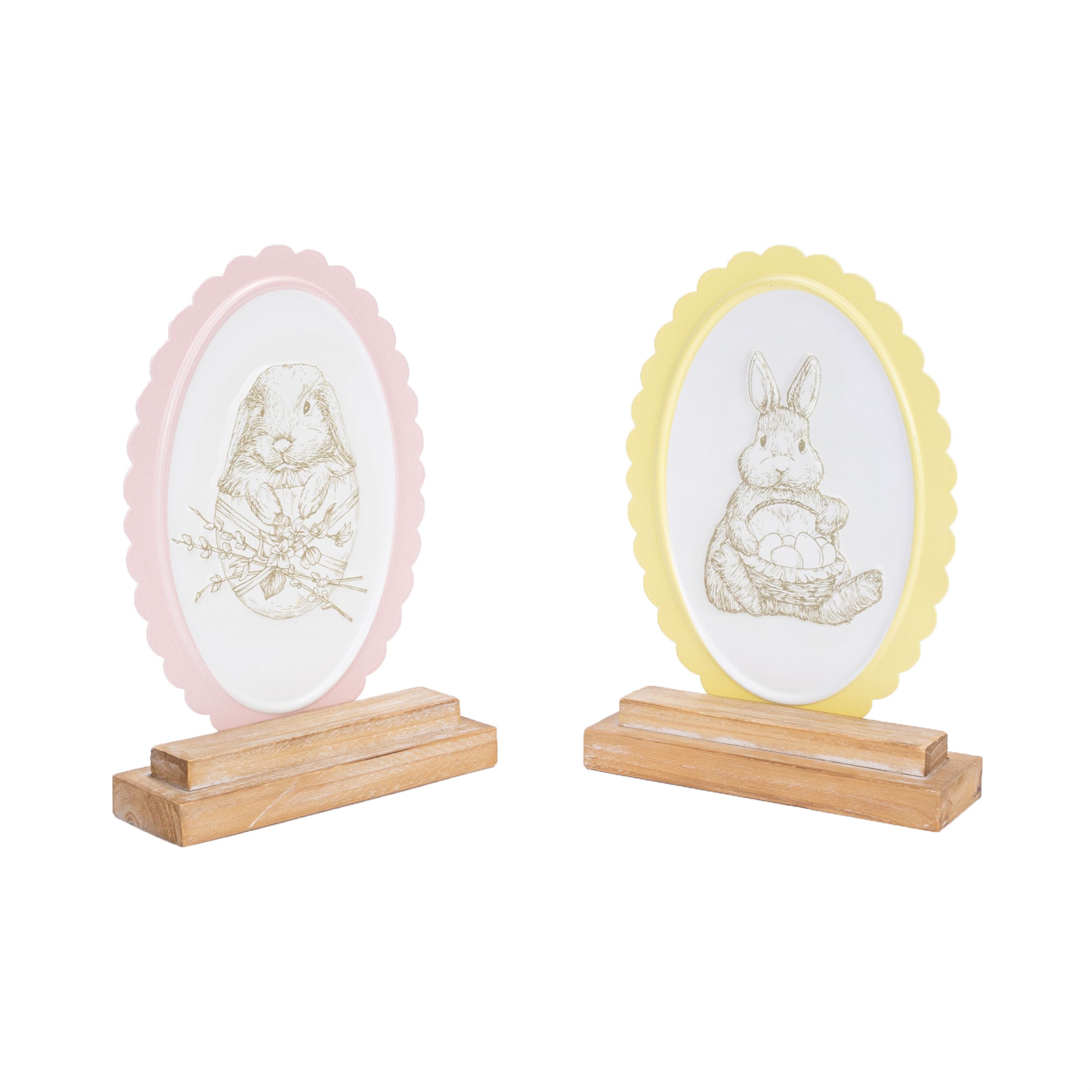 Bunny Embossed Tabletop D&eacute;cor &ndash; Set of 2