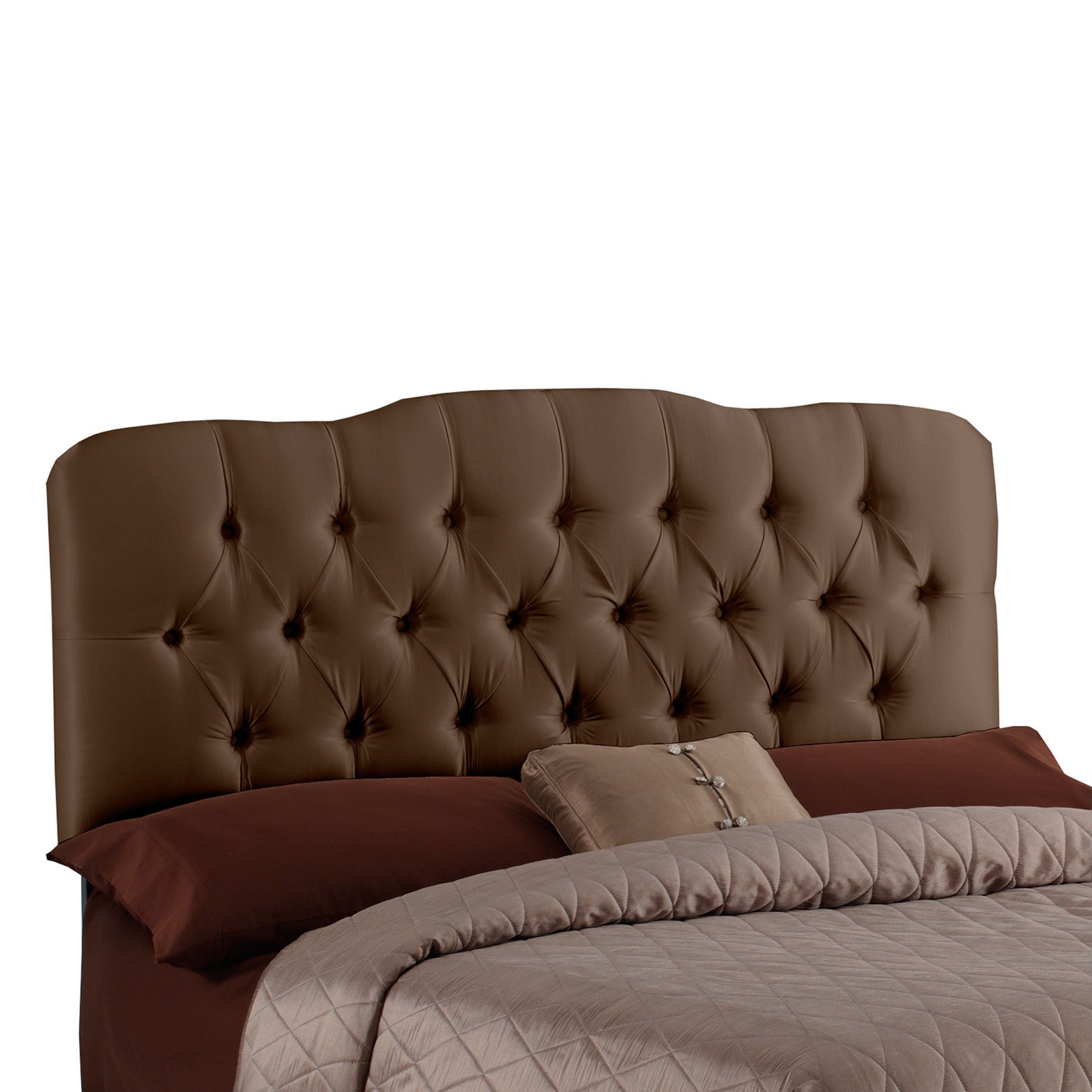 Upholstered Tufted Headboard in Shantung, , hi-res image number 0