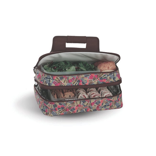 Rectangle Thermal Insulated Pie, Cake Carrier, TAN, hi-res image number 0