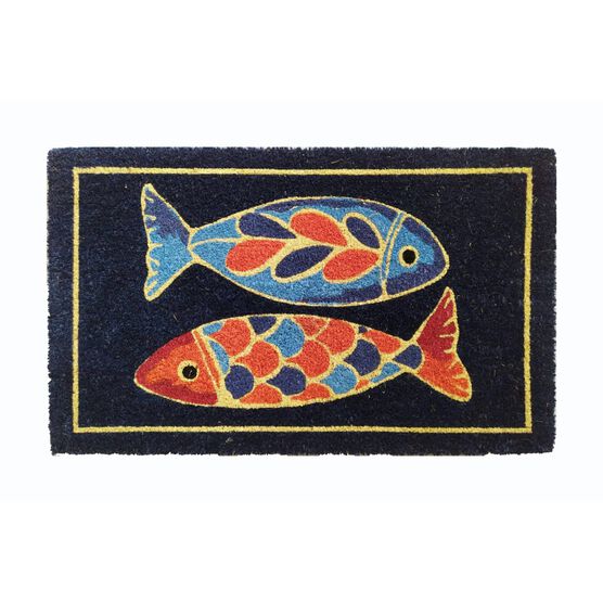 Colorful Fish Coir Mat With Vinyl Backing Floor Coverings, MULTI, hi-res image number null
