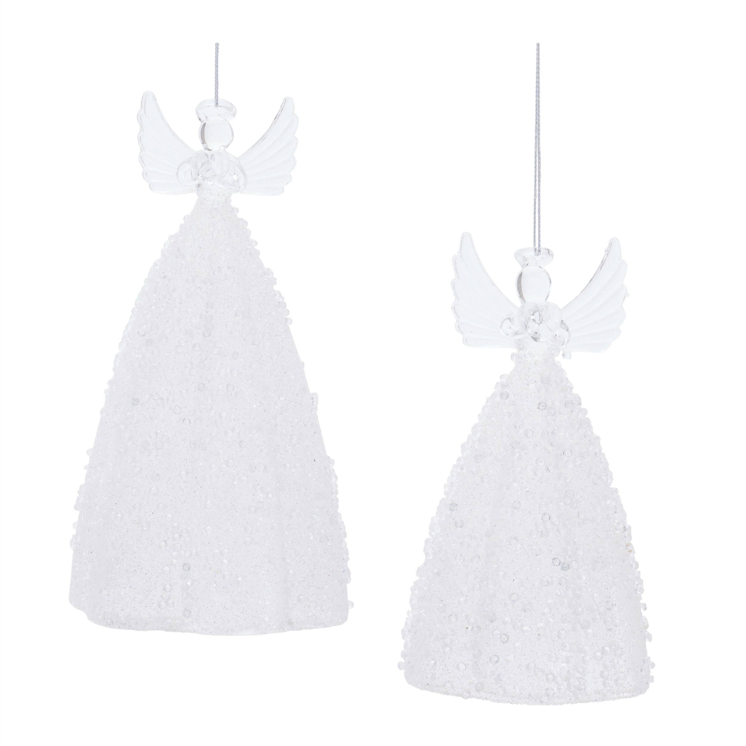 Glass Angel Ornament  (Set of 2), CLEAR, hi-res image number 0