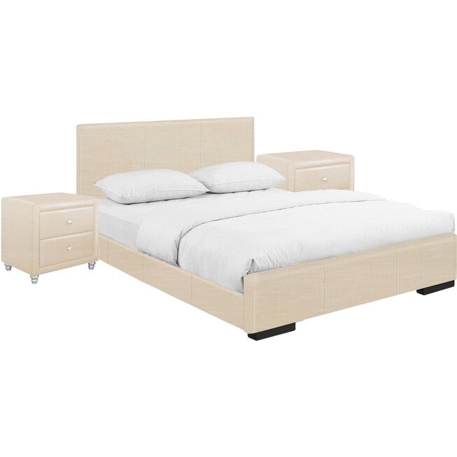 Hindes Upholstered Platform Bed With 2 Nightstands, , alternate image number 3