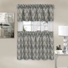 Avery Window Curtain Tier Pair and Valance Set, CHARCOAL, hi-res image number 0