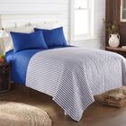 Seersucker Blue/White Stripe Design 6-in-1 Quilt Set, , alternate image number null