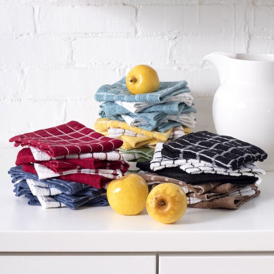6Pk Terry Check Dish Cloth Dish Cloth, , alternate image number null