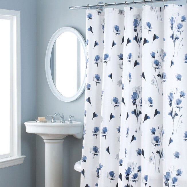 Nicole Miller Le Petite Fleur Shower Curtain, BLUE, hi-res image number null