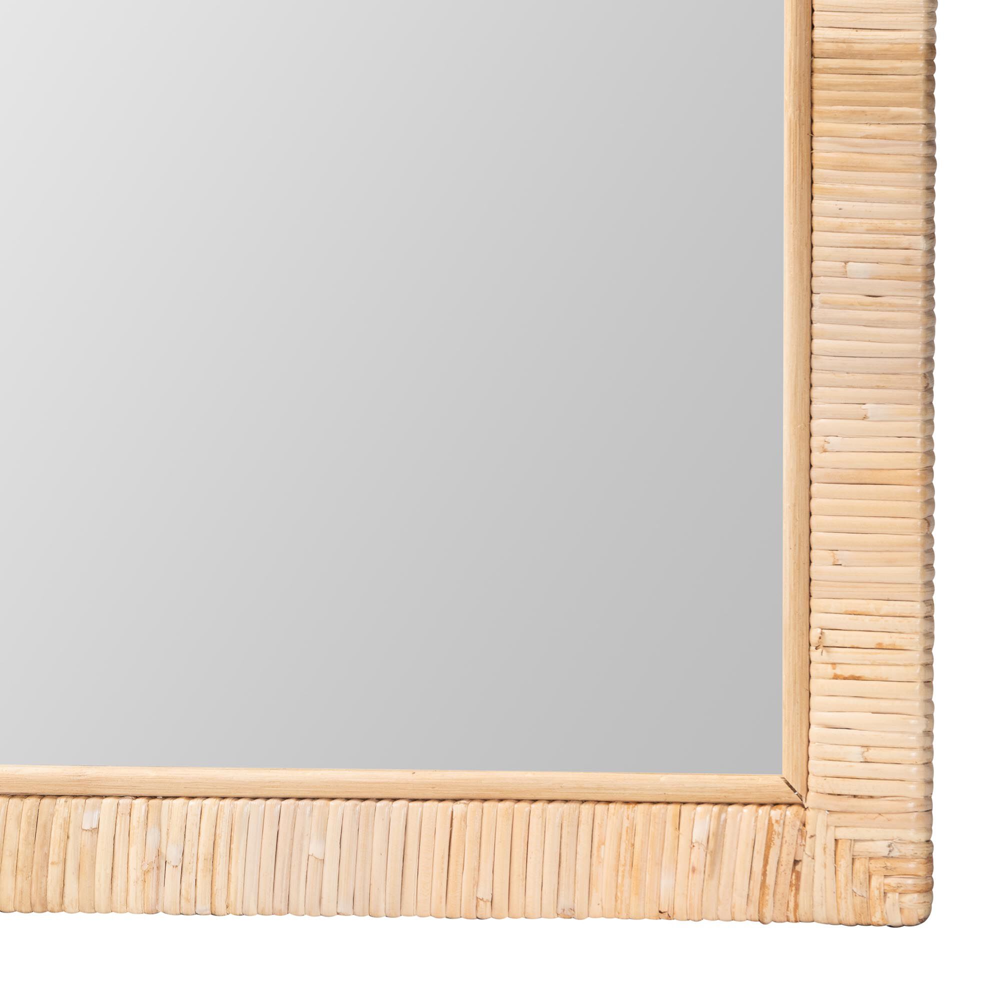 Lankston Bohemian Natural Rattan Square Accent Wall Mirror, NATURAL, alternate image number 2