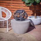 Grey Cement Modern Outdoor Accent Table, , alternate image number null