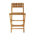 Set Of 2 Brown Teak Wood Traditional Bar Stool, , alternate image number null