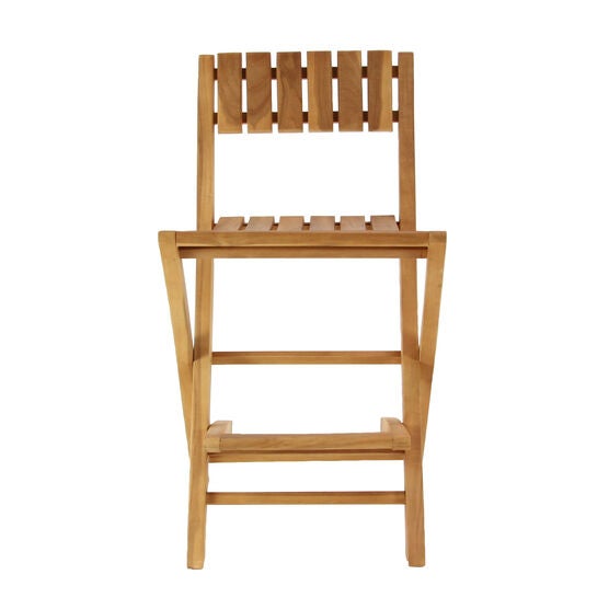 Set Of 2 Brown Teak Wood Traditional Bar Stool, , alternate image number null