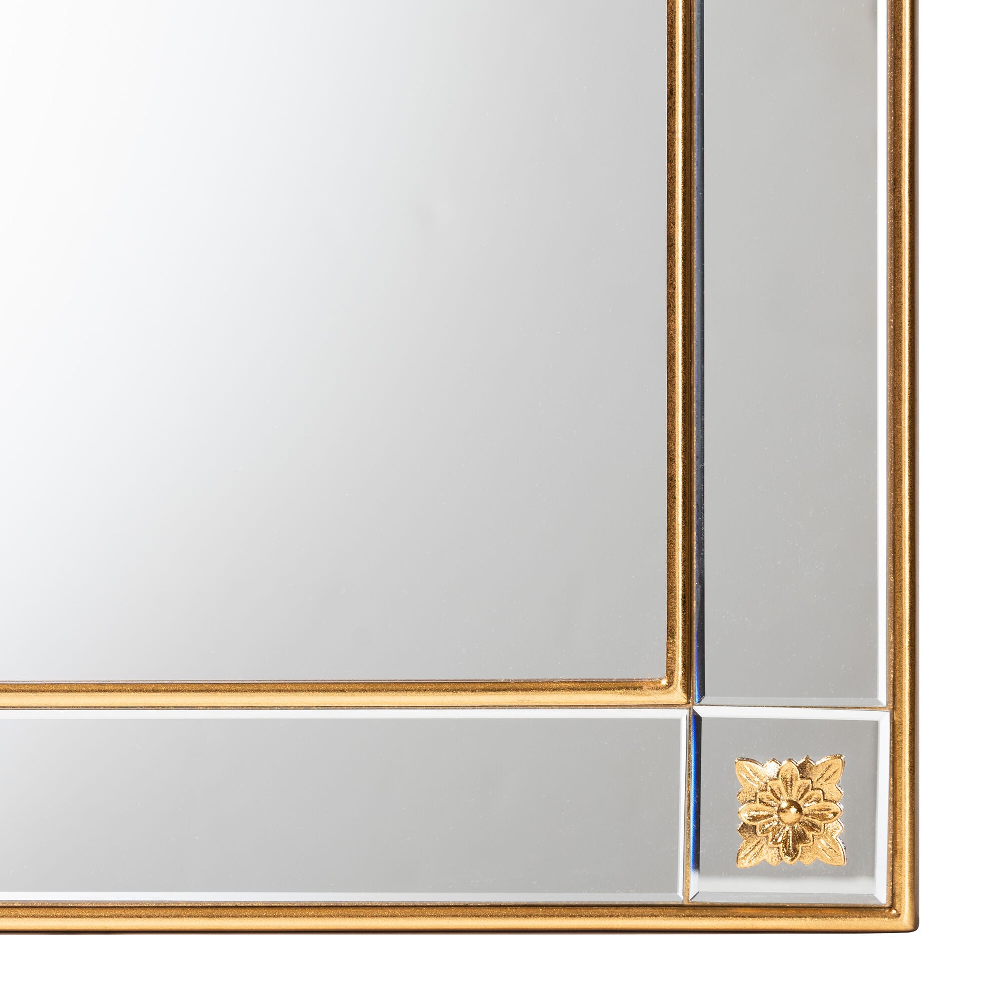 Iara Modern Glam and Luxe Antique Goldleaf Finished Wood Accent Wall Mirror, GOLD, alternate image number 4