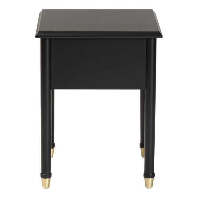 Tamra Black Wood Nightstand with Pullout Shelf, BLACK, alternate image number 5