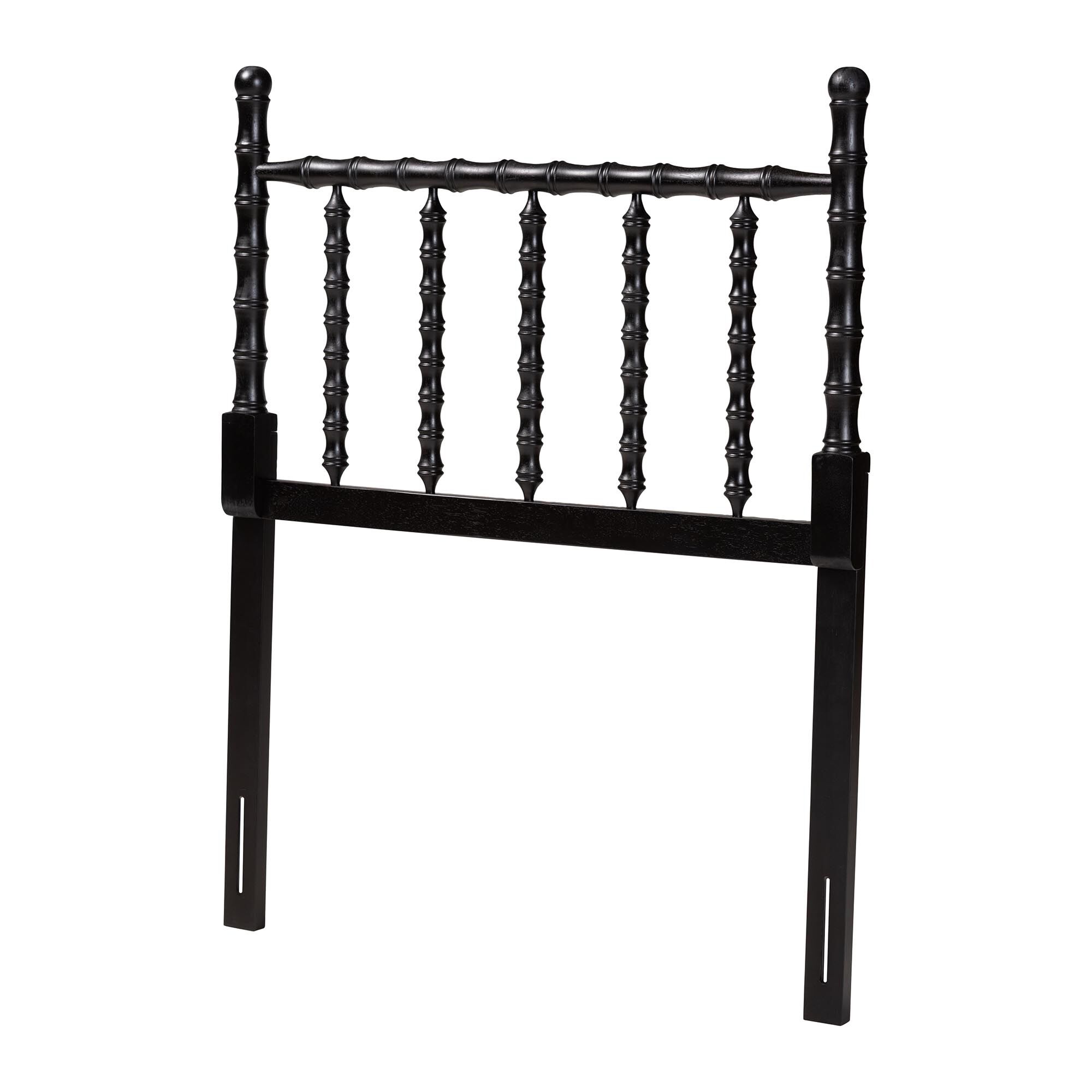 Edaline Bamboo Motif Headboard, BLACK, alternate image number 1