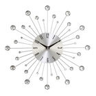 Silver Glam Metal Wall Clock, SILVER, hi-res image number null